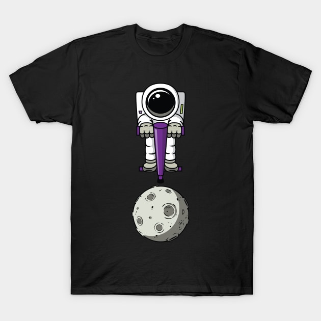 Astronaut on a pogo stick T-Shirt by danchampagne